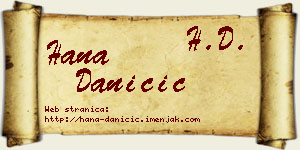 Hana Daničić vizit kartica